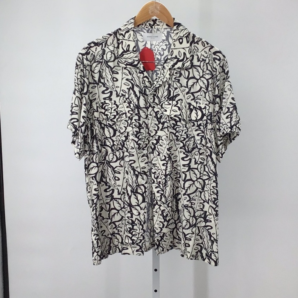 Black and White Casual Button Down Shirt